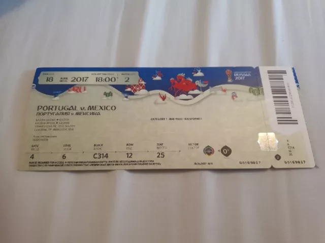 Sammler Used Ticket 2017 Fifa Confed Cup #2 Portugal - Mexico Unfolded