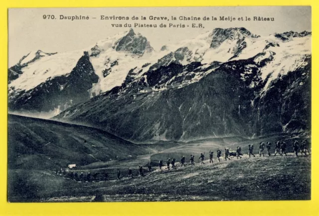 cpa 05 - Environs de LA GRAVE Hautes Alpes PLATEAU de PARIS Chasseurs Alpins
