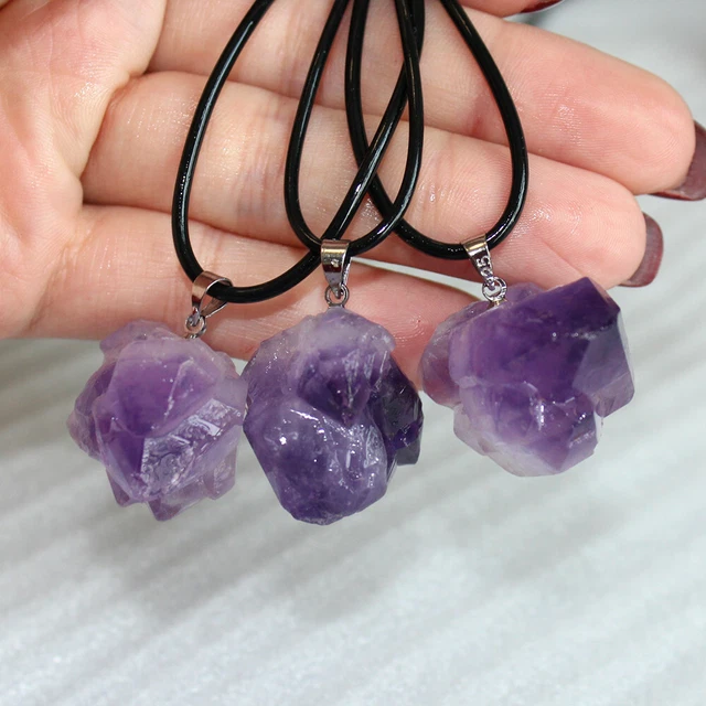 Natural Quartz Crystal Rock Stone Pendant Chakra Pendulum Necklace Healing Reiki 12