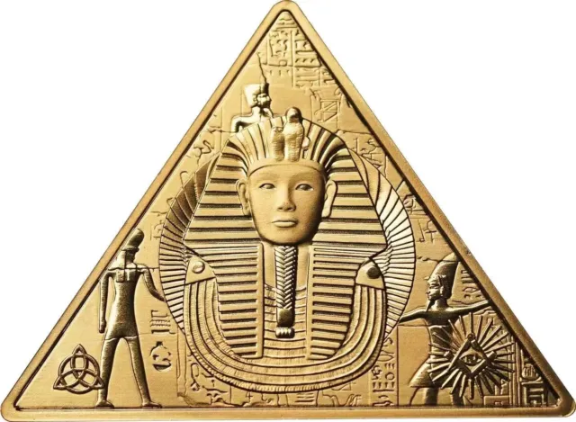 Niue island 2022 Tutankhamun ancient Egypt gold mask commemorative coin card