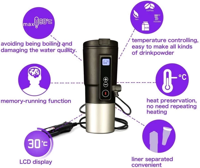 Smart Temperature Control Travel Coffee Mug Electric Heated Travel Mug 3