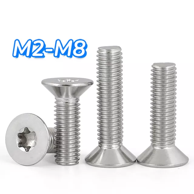 M2 M3 M4 M5 M6 M8 Torx Countersunk Machine Screws A2 Stainless Steel CSK DIN 965