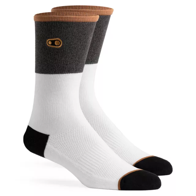 Crank Brothers Icon Casual Socks White/Grey/Gum S/M