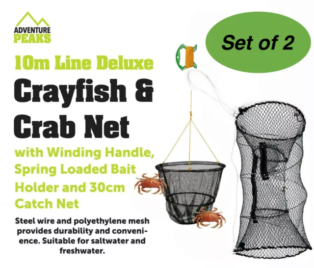 FISHING POT CATCHER Crab Trap Net Prawn Shrimp Crayfish Lobster Eel Bait  Folding £5.99 - PicClick UK