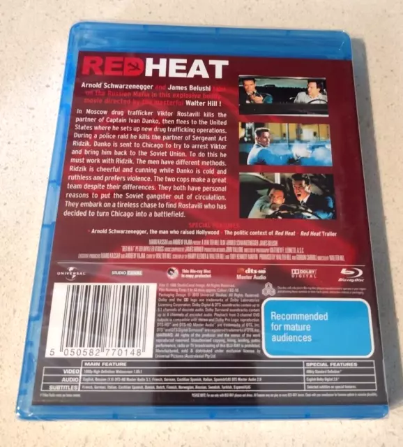 Red Heat Blu Ray New & Sealed Region B  Schwarzenegger 2