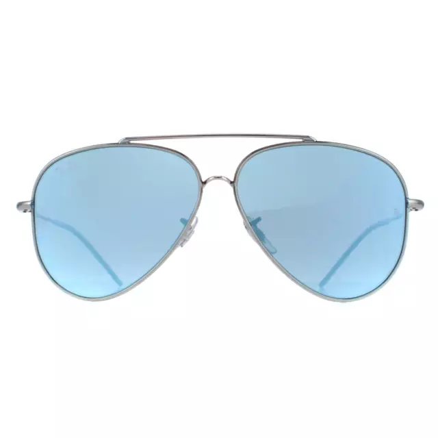 Ray-Ban Lunettes de Soleil RB0101S Aviator Reverse 003 / Ga Argent Miroir Bleu