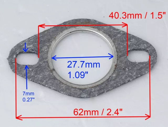 exhaust gasket & studs for  Honda DIO 50 ,Elite 50, NQ50 Spree 50 US 3