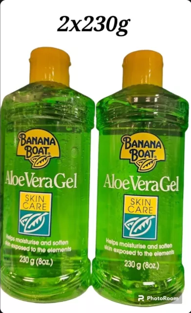 2 x Banana Boat Aloe Vera After Sun Moisturises Soothes Replenishes Gel 230g