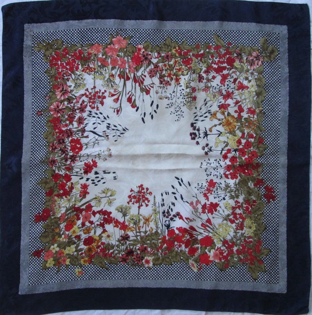 Foulard En Soie BELLOTTI Pour Studio Marconi - Vintage - Dimensions 88 X 90 Cm - Marron - Occasion