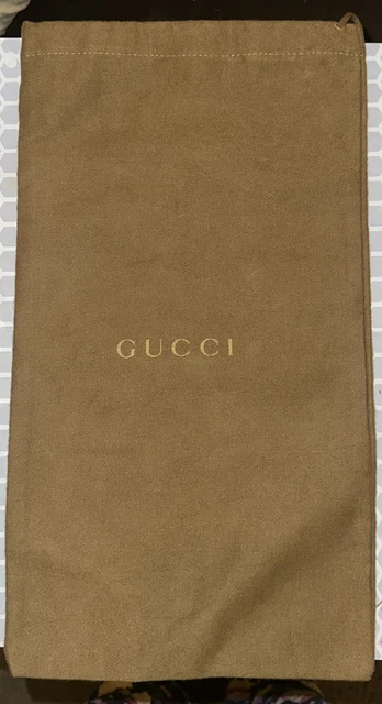 Gucci Shoe Dust Bag Drawstring Brown with Gold Logo