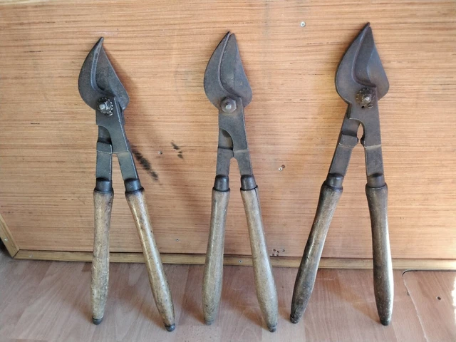 3x seltene alte antike Winzer Astschere Rebenschere Geschmiedet Südfrankreich 3