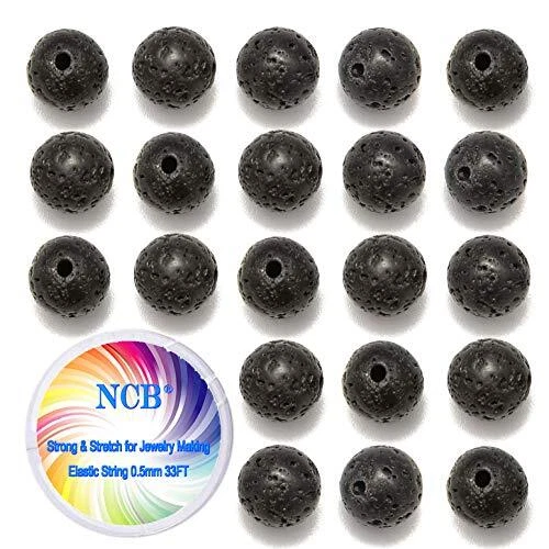 Natural Stone Beads 100pcs 8mm Round Black Volcanic Lava Genuine Real Stone B...