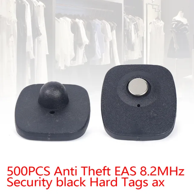 500* Security Hard Tag Anti Theft Tool 8.2Mhz For Clothes Supermarket Checkpoint 2