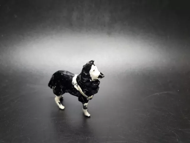 Britains Rough Coat Border Collie Dog Lead Figure Vintage