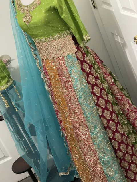 Mehndi Outfit! Bridal Lehnga. Extra Small Available. Multicolor. Mehndi. Dholki.