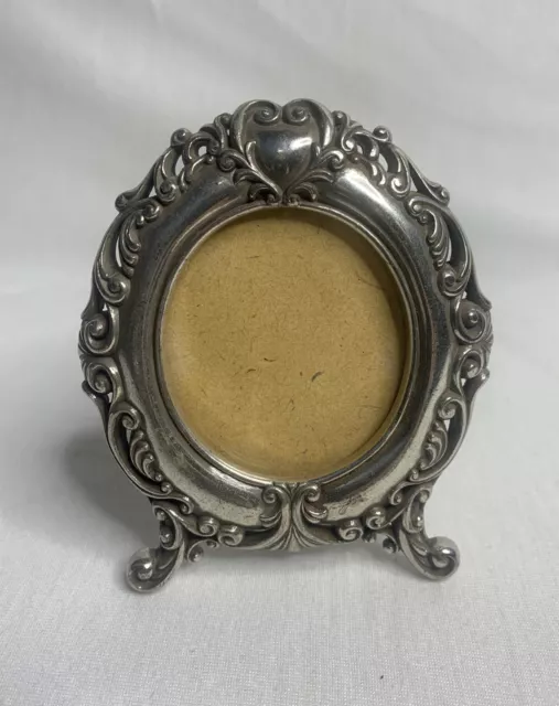 RARE Vintage Brighton SILVER TONED  Oval shaped picture frame
