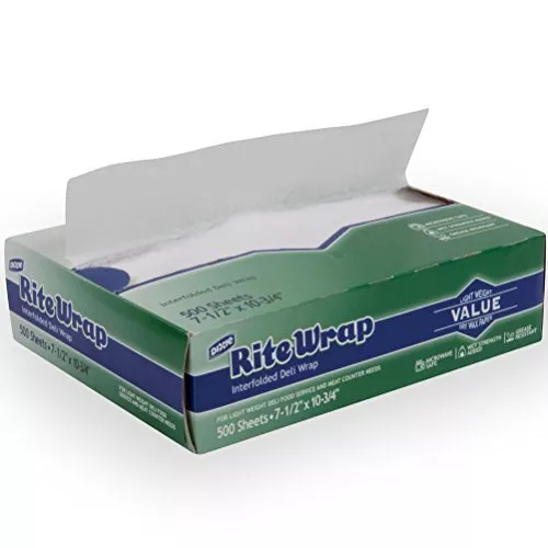 Rite Rap Dixie Deli Paper Interfolded Light Weight Dry Waxed, 500 ct -Case of 12