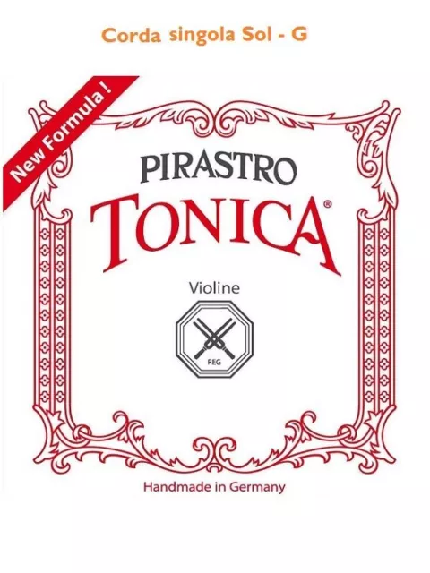 Corda singola per violino Sol - G argento Pirastro Tonica 412421