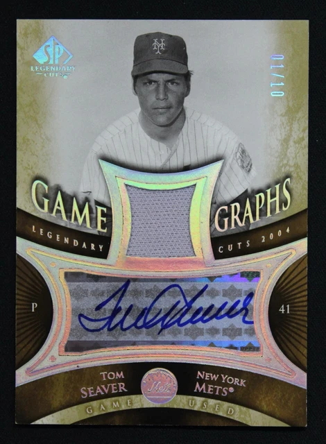 2004 Sp Legendary Cuts Tom Seaver Game Graphs Patch Auto Gold /10 Mets Hof 2004 Sp Legendary Cuts Tom Seaver Game Graphs Patch Auto Gold /10 Mets Hof