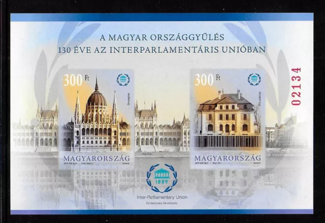 2019. Ungarn-130 Jahre IPU - Block 427B geschnitten