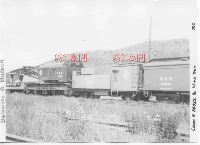 1Dd562 Rp 1962 Delaware & Hudson Railroad Wreck Crane #30022 Train