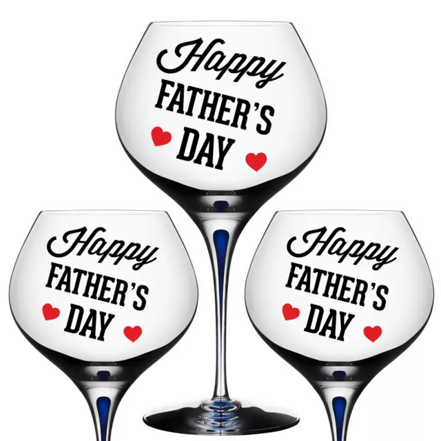 3x Happy Fathers Day Vinyl Decal Stickers For Wine Glass DIY Gift Card Box