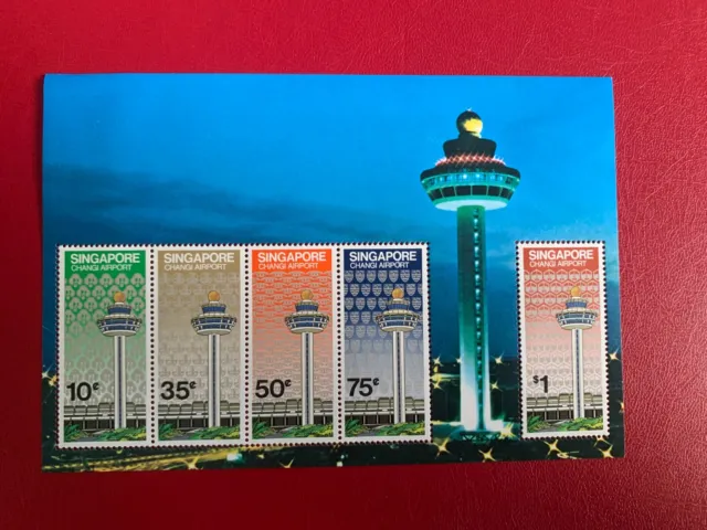 Singapore 1981 Mnh Souvenir Sheet Changi Airport Opening Air Traffic Control