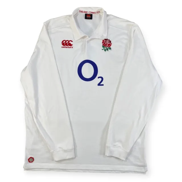 England RFU Rugby Shirt Heim Trikot Langarm Canterbury weiß XXXL 54" 3XL