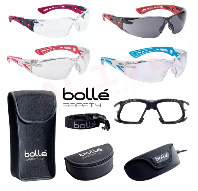 Bolle Safety Glasses RUSH+ Clear / Smoke Lens Rush+ Small Blue / Pink Clear Lens