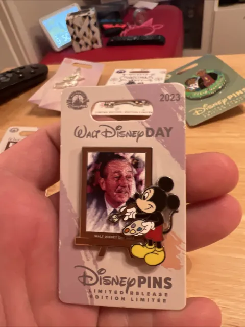 Walt Disney and Mickey Mouse Artist Painting Portrait Pin Walt Disney Day 2023