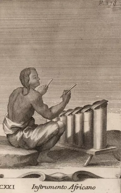 AFRIKANISCHES INSTRUMENT - Bonanni - Westerhout - Kupferstich 1716