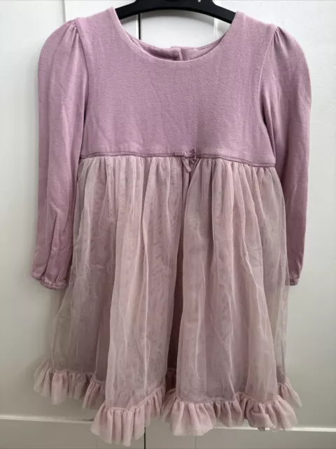 The Little White Company Girls Dusty Pink Dress Size 18-24months 1.5-2years