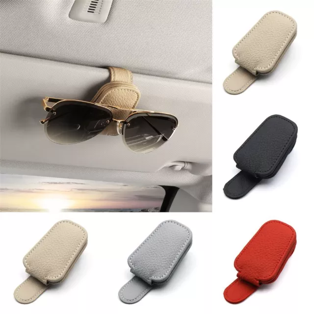 2er Pack Brillenhalter für Auto Sonnenblende, Sonnenbrille Brille Halterung  mit Ticket Card Clip - Silber/Gelb