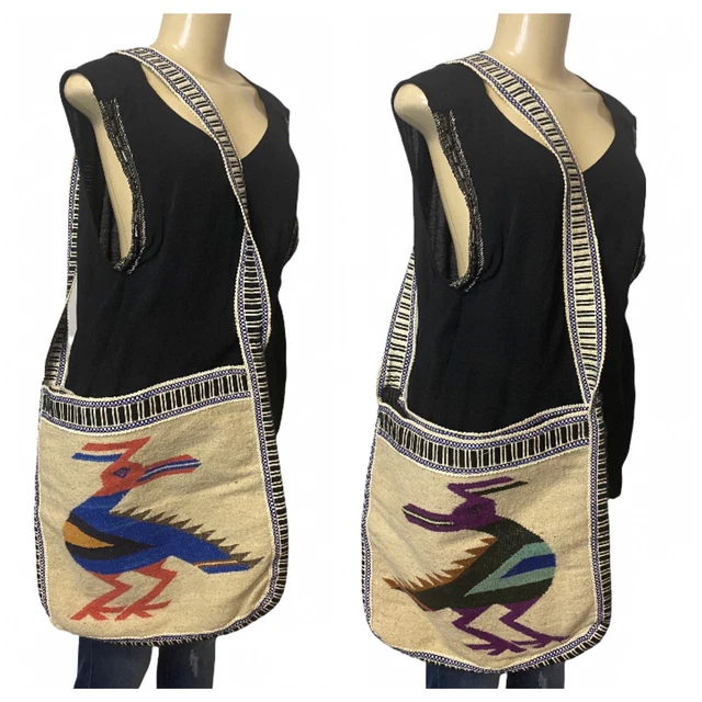 OTAVALO 100% Wool Crossbody Bag Hand Made In Ecuador Travel Boho Messenger