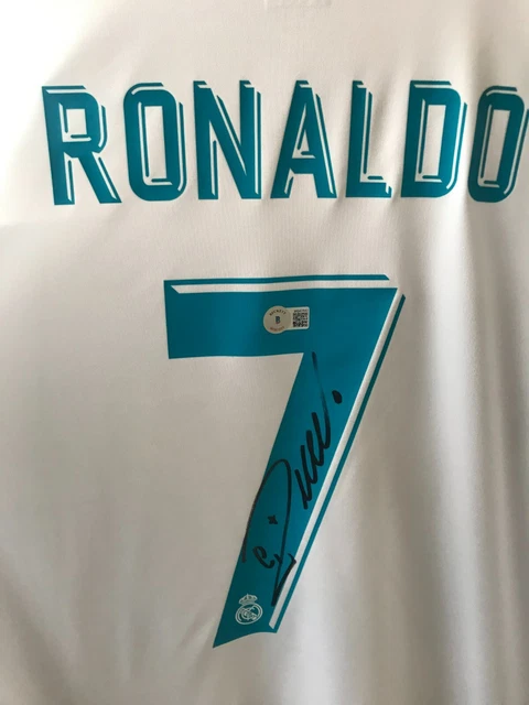 CRISTIANO RONALDO SIGNED Real Madrid Soccer Jersey AUTO BAS Hologram Sz