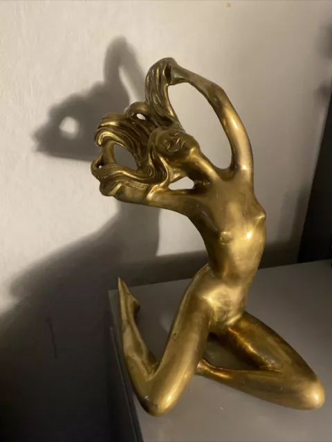 Vintage Art Deco Brass Nude Figure