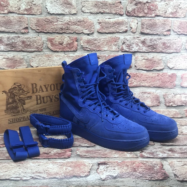 RARE Nike Air Force 1 SF Special Field Game Royal Blue Boots 864024-401 Size 9.5