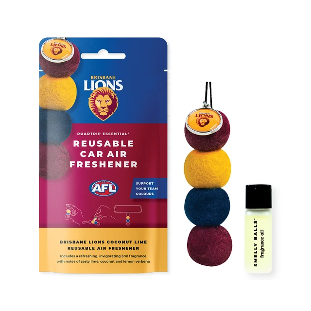 AFL SMELLY BALLS Set Brisbane Lions Reuseable Car Air Freshener