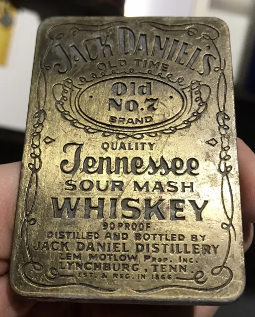 Vintage Jack Daniels Belt Buckle Brass Heavy