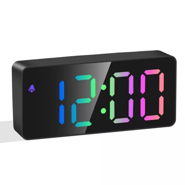 2X(Reloj Despertador Digital LED de Color ArcoíRis, RepeticióN, Volumen Aju2982