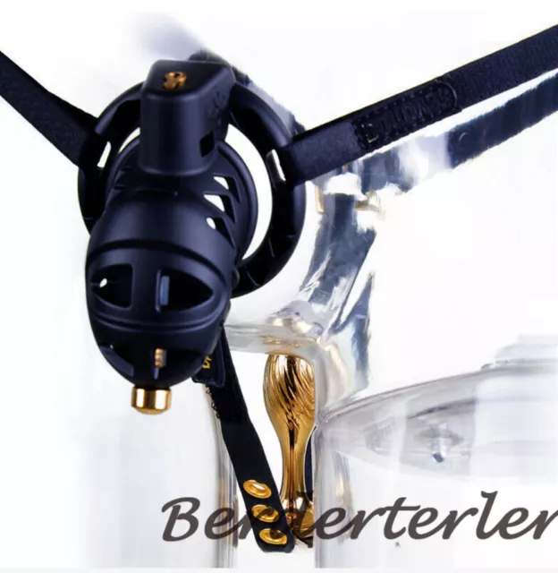 2 Sizes Male Lightweight Chastity Cage Device Belt Plug Ball 4 Rings Restrain