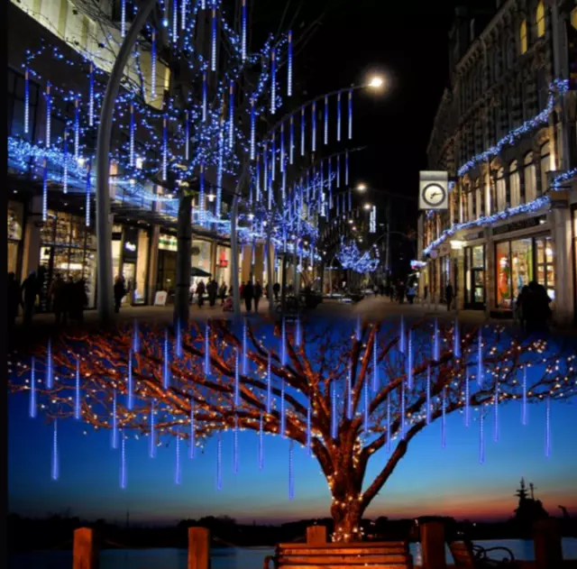 Meteoros Lluvia Luces LED De Arbol Navidad Decoracion Para Exterior Impermeable