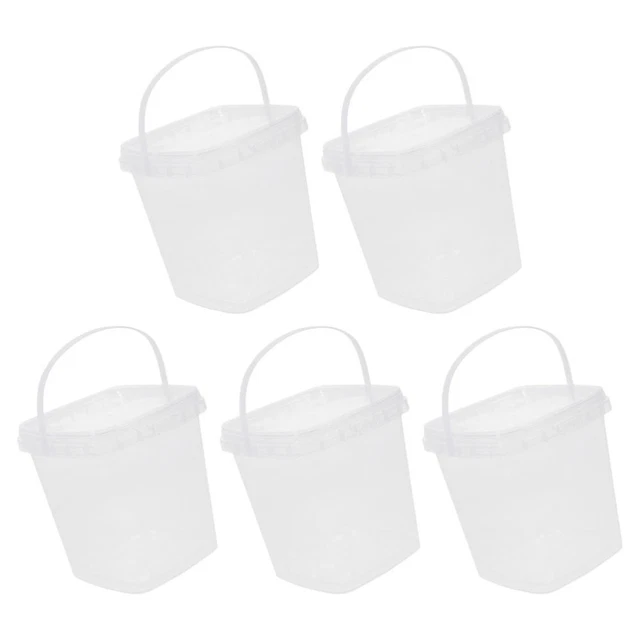 5 piezas cubo de comida de fiesta cubo de bebida con tapa recipiente para medusas de fruta