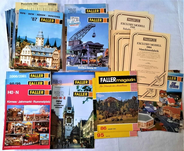 Gr. Konv. alter Kataloge/Neuheiten & Magazine von Faller, 1974 bis 2002, lohnt