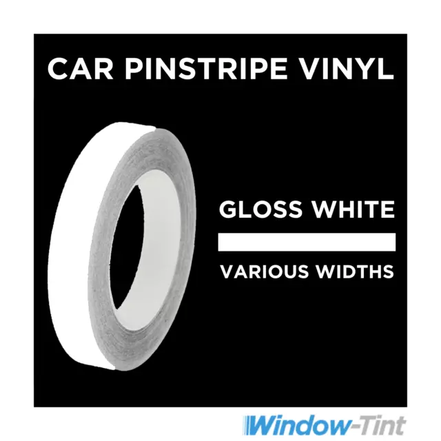 WHITE GLOSS Pin Stripe Roll PinStriping Line Tape Vinyl Car STICKER 10m Length