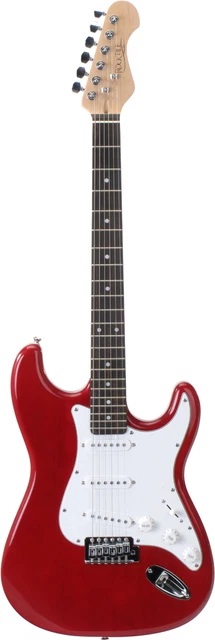 B-Ware Rocktile Sphere E-Gitarre 3 Single Coils Linde Korpus Vintage Tremolo Rot 2