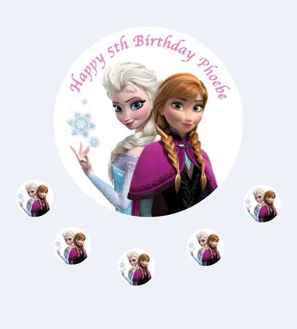 FROZEN ELSA ANNA DISNEY x1 Edible Birthday Cake Topper RICE PAPER 7.5 ...