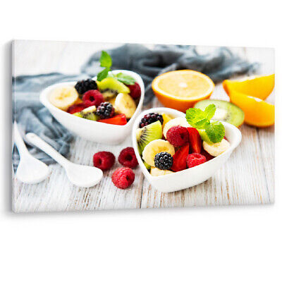 Fruits Salad Healthy Eating Fresh Fruit Framed Canvas Wall Art Picture Print