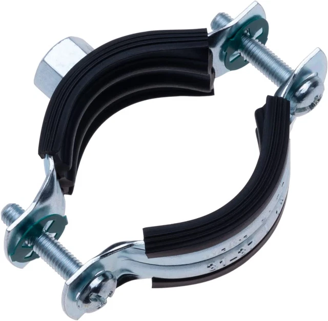 25-30Mm Collier De Serrage Avec Revêtement En Caoutchouc Noir, Supportage En Deu