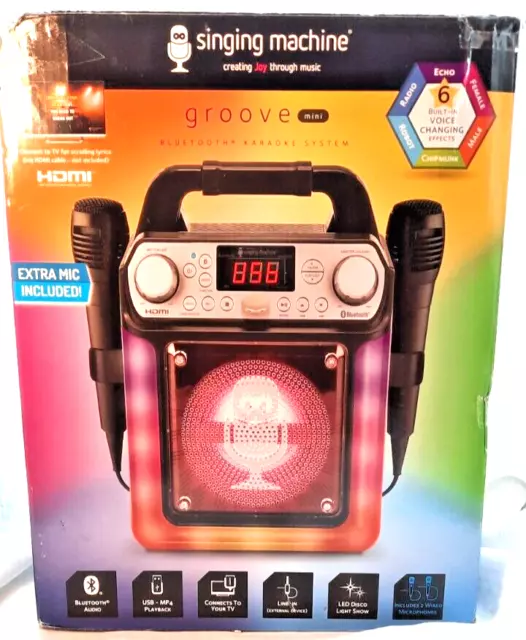 Singing Machine Groove Mini - Karaoke System Bluetooth SML654BK